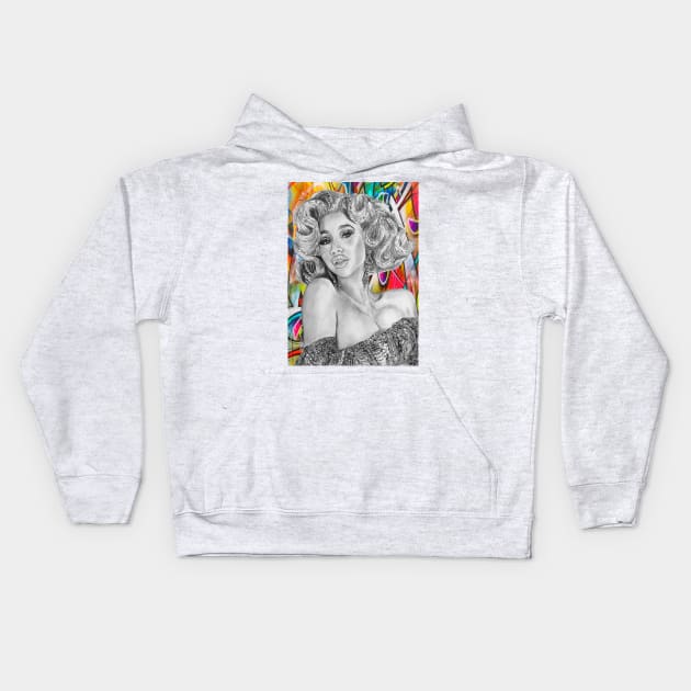 Cardi B Kids Hoodie by BryanWhipple